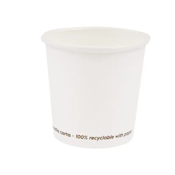 Bicchiere in carta - 100 ml - bianco - Signor Bio - conf. 50 pezzi