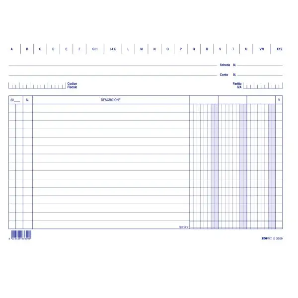 Schede - 3 colonne - 17 x 24 cm orizzontale - Edipro - conf. 100 pezzi