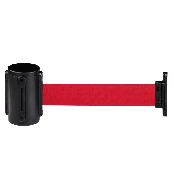 Segnapercorso murale Alfa Mural - nero - diametro 6 cm - con nastro rosso da 200 cm - Medial