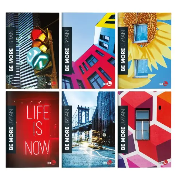 Maxiquaderno Be More Urban - A4 - 36+2 fogli - 100 gr - 1 rigo c/margine - BM