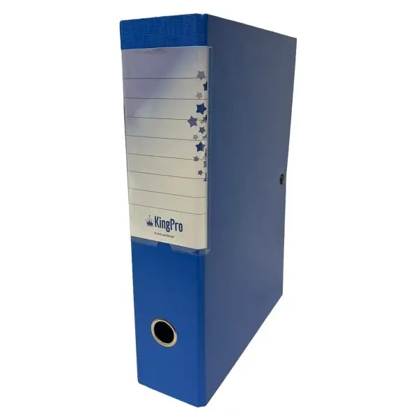 Scatola progetto KingPro - con portaetichetta - dorso 8 cm - blu - Starline