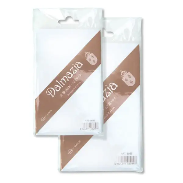 Taschetta 10 biglietti + 10 buste - Dalmazia - 9 x 14 cm - bianco - Rex Sadoch