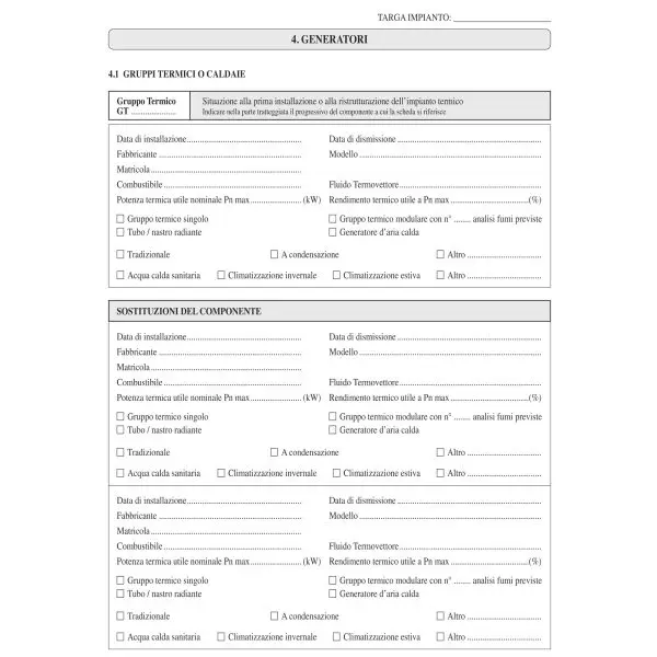Libretto impianto climatizzazione Lombardia - 297 x 210mm - 48 fogli - Edipro