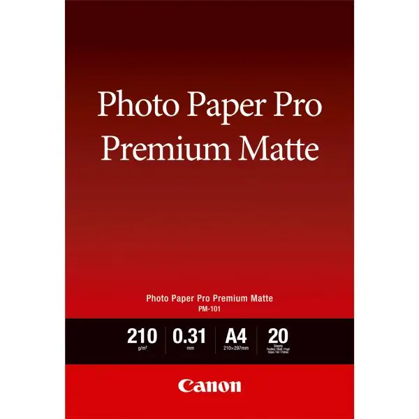 Canon - Carta fotografica Premium Matte PM-101 - A4 - 20 Fogli - 8657B005