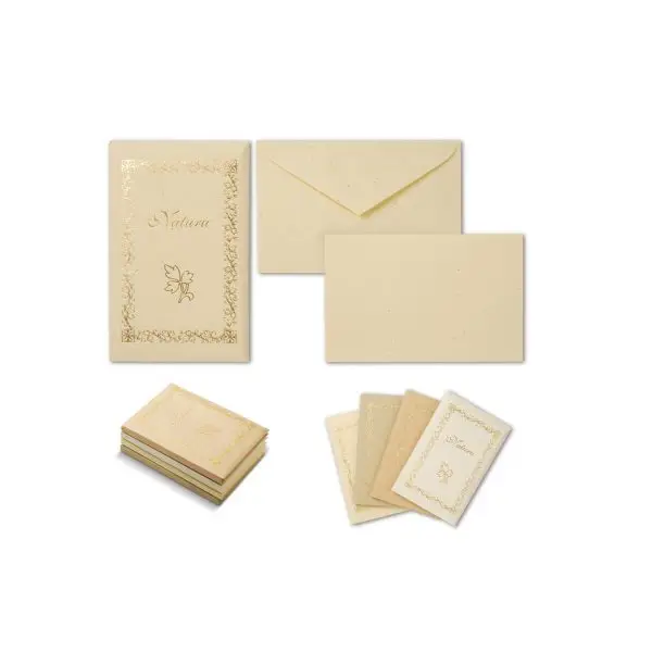 Taschetta 10 biglietti + 10 buste - Natura - 9 x 14 cm - colori assortiti - Rex Sadoch