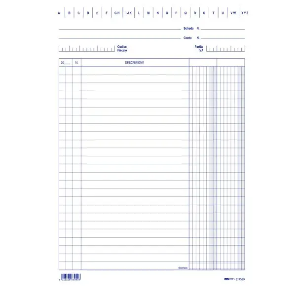 Schede - 2 colonne - 24 x 17 cm (verticale) - Edipro - conf. 100 pezzi