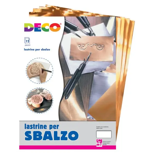Lastre alluminio/rame - 20 x 30 cm - Deco - conf.12 pezzi