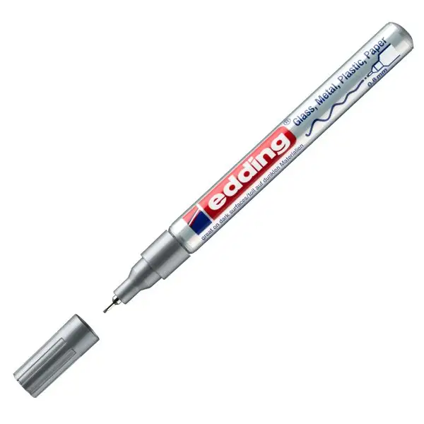 Marcatore permanente a vernice 780 - punta tonda extra fine - 0,8 mm - argento  - Edding