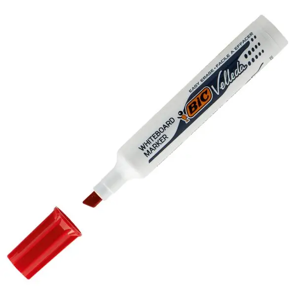 Pennarello Whiteboard Marker Velleda 1791  - punta a scalpello da 3,3mm a 4,6mm  - rosso - Bic