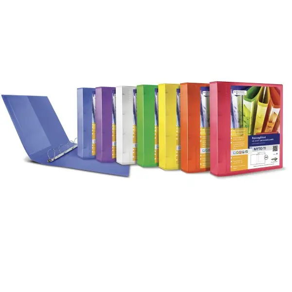 Raccoglitore personalizzabile Myto Ti - 22 x 30 cm - 4 anelli a D 17 mm - dorso 2,5 cm - colori assortiti - Sei Rota