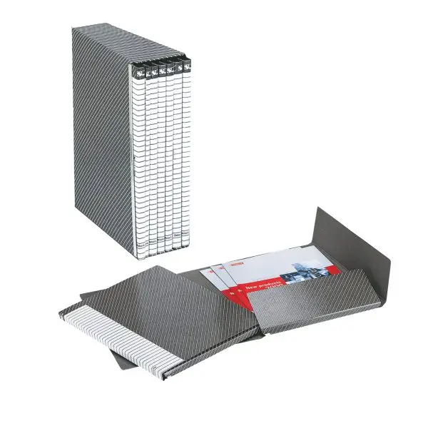 Gruppo Delso Line - 25 x 32 cm - 6 cartelle 2 lembi - con custodia - dorso 1,5 cm - grigio - Esselte