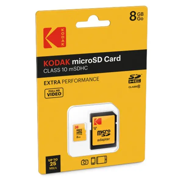 Kodak - Micro SDHC Class 10 Extra - EKMSDM8GHC10CK - 8 GB