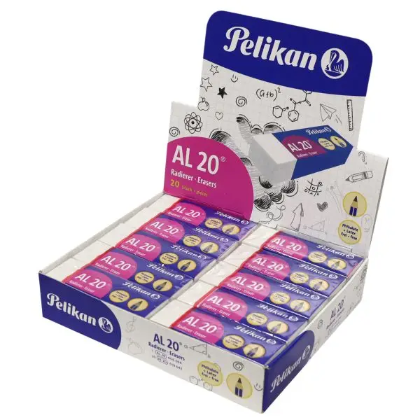 Gomma AL20 - bianca per matita - Pelikan - conf. 20 pezzi