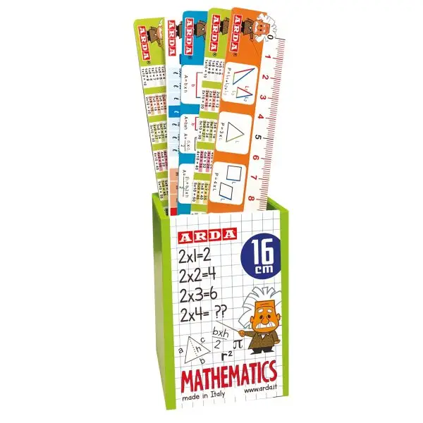 Righelli Mathematics - 16cm - colori assortiti - Arda - barattolo 24 pezzi