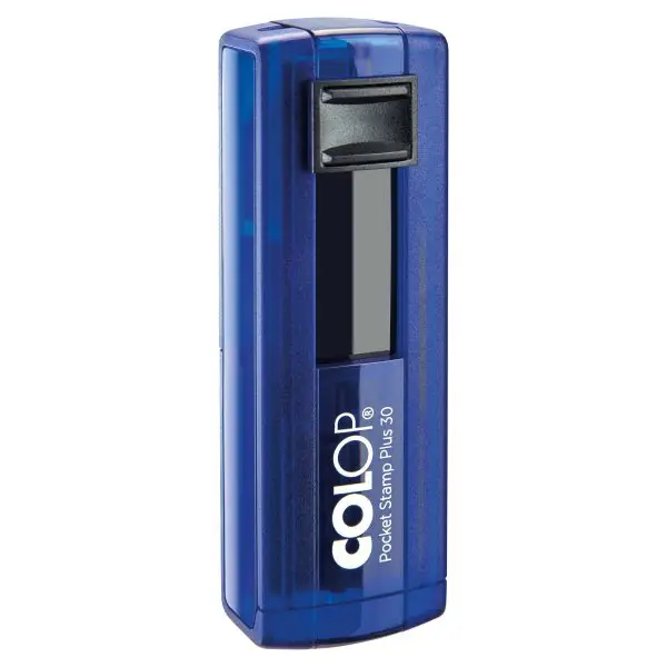 Timbro Pocket Stamp Plus 30 - 18 x 47 mm - 5 righe - autoinchiostrante - blu indaco- Colop