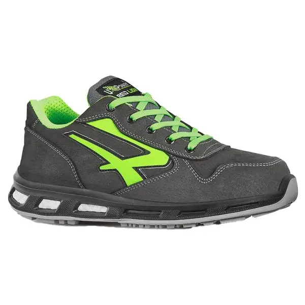 Calzatura di sicurezza Yoda S3 SRC Red Lion - pelle nabuk idrorepellente - numero 45 - grigio scuro/verde - U-Power