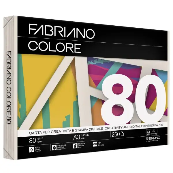 FabrianoColore - A3 - 80 gr - colori tenui avorio - Fabriano - conf. 250 fogli