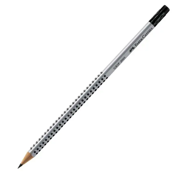 Matita di grafite Grip 2001 - gradazione HB - triangolare - con gommino - Faber-Castell