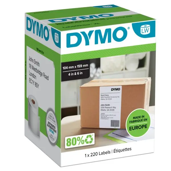 Rotolo 220 etichette LW S0904980 - 104 x 159 mm - carta - indirizzi XL - bianco - Dymo