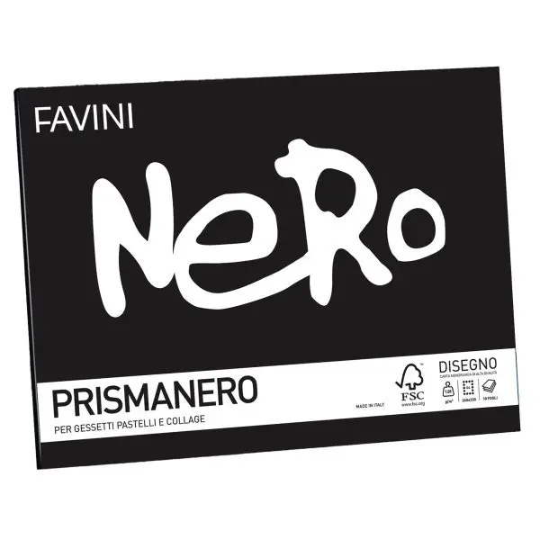 Album Prismanero - 24 x 33 cm - 10 fogli - 128gr - monoruvido - Favini