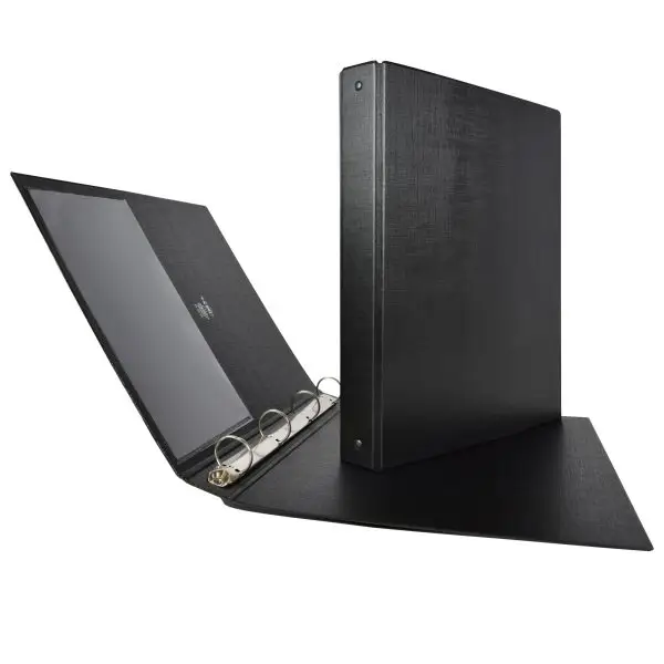 Raccoglitore Stelvio - 22 x 30 cm - 4 anelli a R 25 mm - dorso 3 cm - nero - Sei Rota