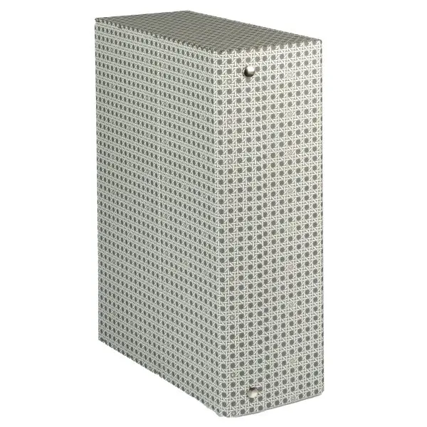 Scatola archivio in legno - 38 x 27 cm - dorso 12 cm - grigio - Brefiocart