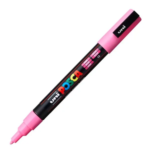 Marcatore a base d'acqua Uni Posca PC3M  - punta fine da 0,9mm a 1,3mm - rosa - Uni Mitsubishi