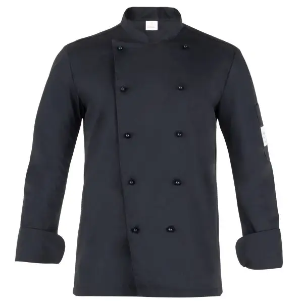 Giacca cuoco Adriano - da uomo - manica lunga - taglia XL - nero - Giblor's