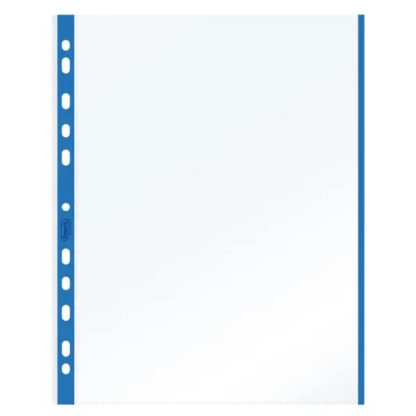 Buste forate con banda colorata - Linear - buccia - 21 x 29,7 cm - blu - Favorit - conf. 10 pezzi