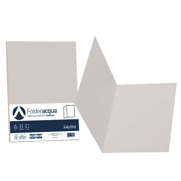 Cartellina semplice Acqua - 200 gr - A4 - ghiaccio - cartoncino bristol - Favini - conf. 50 pezzi