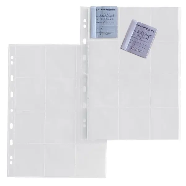 Buste forate Atla MA - 21 x 29,7 cm - PP - porta matrici assegni - 12 spazi 65 x 72mm  -  liscio - Sei Rota - conf. 10 pezzi
