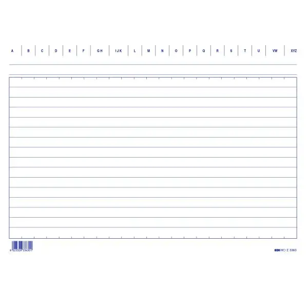 Schede in cartoncino rigate - 17 x 24 cm orizzontale - Edipro - conf. 100 pezzi