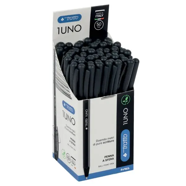 Penna sfera Tratto Uno Green - punta media 1 mm - nero - Tratto - conf. 50 pezzi