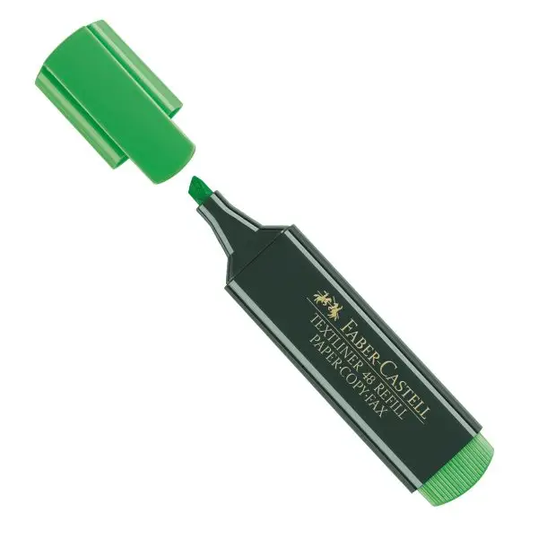Evidenziatore Textliner 48 -  punta di 3 differenti larghezze: 5,0-3,0mm-1,0mm  - verde - Faber-Castell