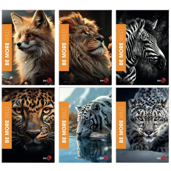 Maxiquaderno Be More Wild - A4 - rigo di 1a - 36+2 fogli - 100gr - BM