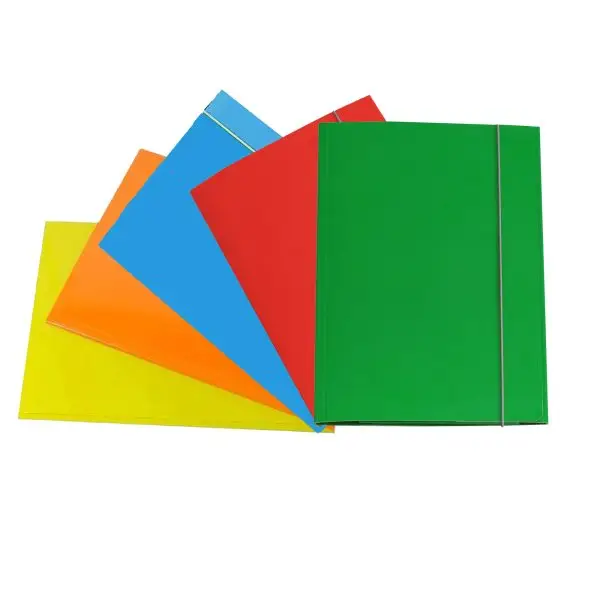 Cartella 3 lembi con elastico - A5 - dorso variabile - cartone plastificato - colori assortiti - Cartotecnica del Garda