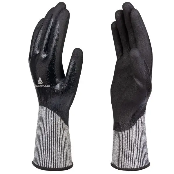 Guanti antitaglio Venicut D04 - maglia deltanocut - palmo in doppio nitrile - taglia 10 - nero - Deltaplus