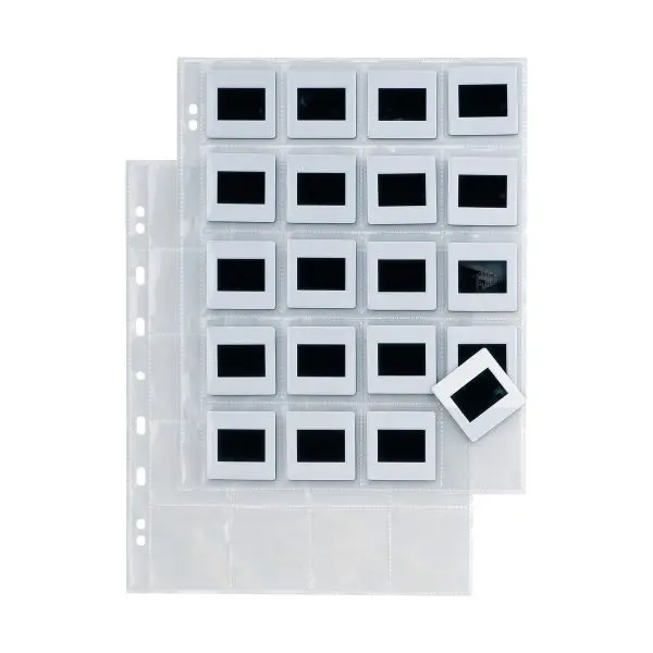 Buste forate Atla F Dia 20 - 22 x 30 cm - PP - porta diapositive 20 spazi 5,5 x 5,5 cm - liscio - Sei Rota - conf. 10 pezzi