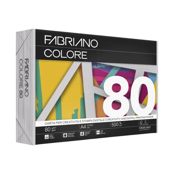 FabrianoColore - A4 - 80 gr - colori tenui grigio - Fabriano - conf. 500 fogli