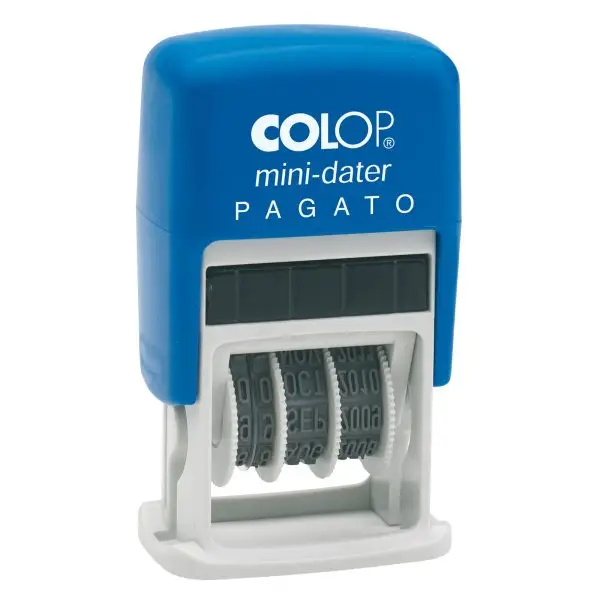 Timbro Mini Dater S160/L1 Datario + PAGATO - 4 mm - autoinchiostrante - Colop