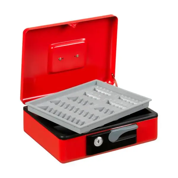 Cassetta portavalori Deluxe - 23 x 18,5 x 8 cm - rosso - Iternet