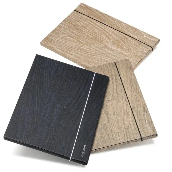 Cartella 3 lembi con elastico Wood - A4 - dorso 1 cm - colori assoriti - Colorosa