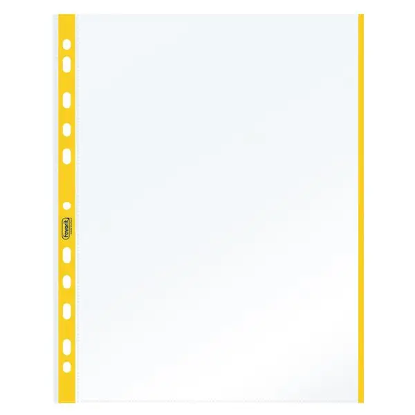 Buste forate con banda colorata - Linear - buccia - 21 x 29,7 cm - giallo - Favorit - conf. 10 pezzi