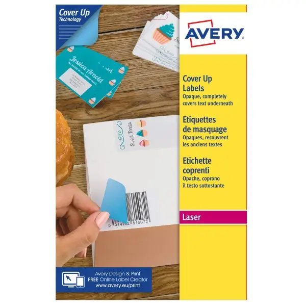 Etichette adesive coprenti BlockOut - in carta - permanenti - 63 x 38,1 mm - 21 et/fg - 25 fogli - bianco - Avery