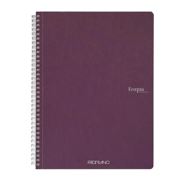 Maxiquaderno Ecoqua original - A4 - 90 gr - 1 rigo - 70 fogli - vino - spiralato - Fabriano