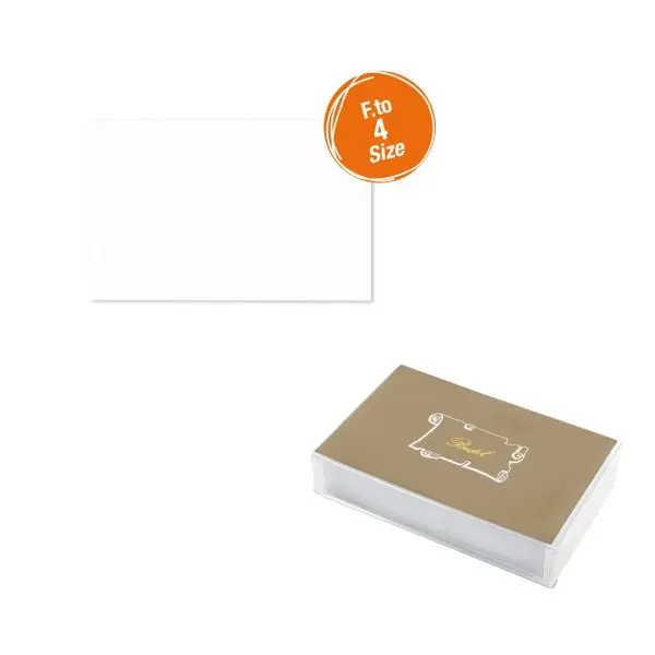 Scatola 100 biglietti bianchi - Bristol - 6,9 x 10,6 cm - 240 gr - Rex Sadoch