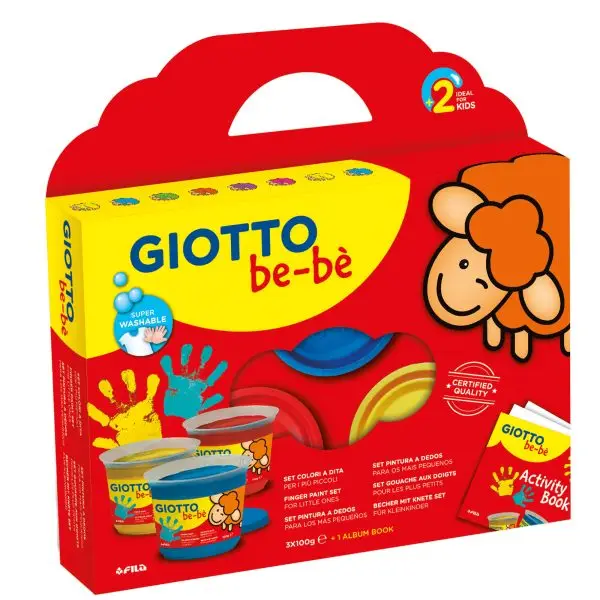 Supercolori a dita - 100 ml  - rosso, blu, giallo - Giotto - conf. 3 pezzi