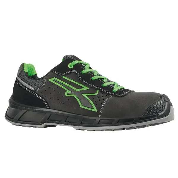 Calzatura di sicurezza Taylor S1P S - numero 41 - pelle scamosciata - nero/verde - U-Power