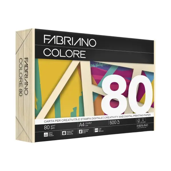 FabrianoColore - A4 - 80 gr - colori tenui onice - Fabriano - conf. 500 fogli