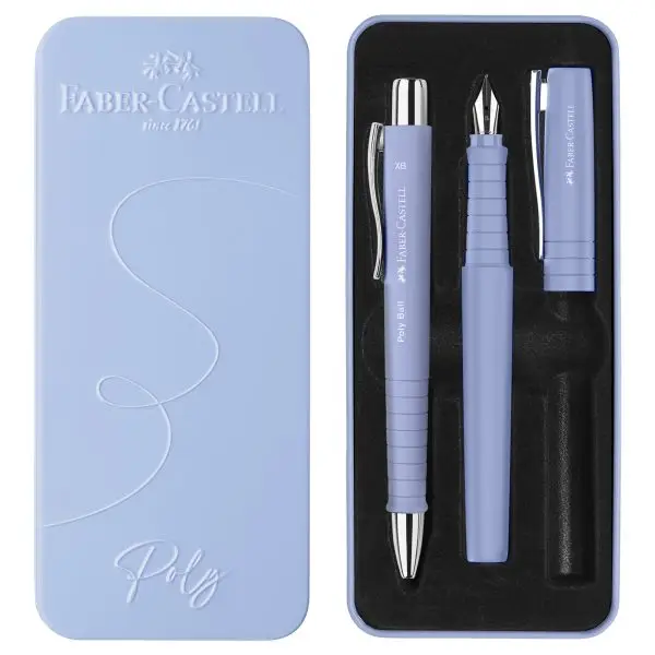 Set stilo B Poly Pen + sfera Poly Ball - punta 0,7 mm - fusto pale iris - Faber-Castell